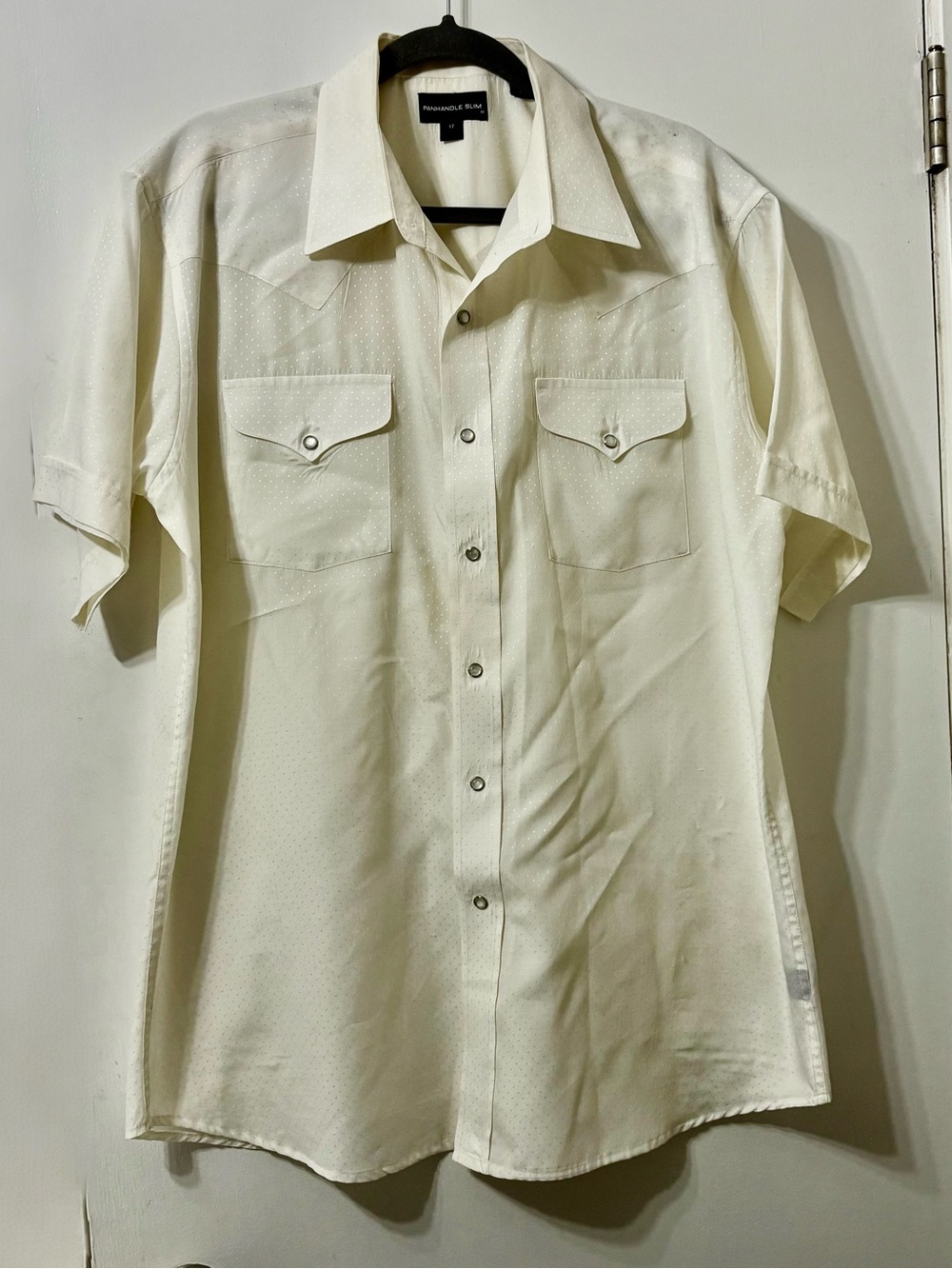 Panhandle Slim Ivory Short Sleeve Western Button-Down Shirt
